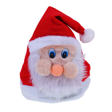 圣诞节儿童圣诞老人帽圣诞绒毛帽子创意礼品圣诞老人造型帽子道具