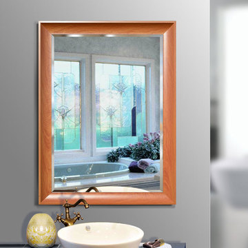 镁合金浴室镜现代简约镜框洗手台卫生间化妆银镜壁挂卫浴镜子特价