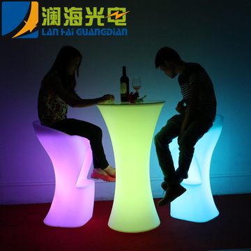 促销LED发光吧椅户外酒吧椅时尚发光家具欧式创意塑料发光凳子