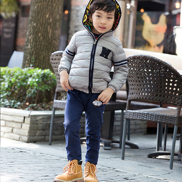 2016男童连帽棉服韩版时尚棉袄 英伦个性童装运动上衣秋冬款外套