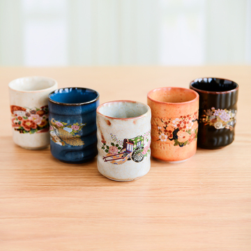 日本进口九谷烧五彩陶瓷茶杯水杯汤吞日式和风茶具礼盒送礼套装