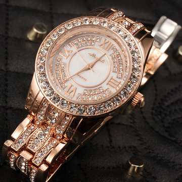 新款玛莎莉女士韩版时尚潮流满钻镶钻表带女表手表包邮情人节礼物