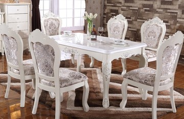 欧式实木餐桌美式餐桌高档仿古餐桌椅组合实木餐桌餐椅餐台饭桌