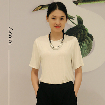 韩版短袖T恤女夏季修身显瘦简约圆领学生短款上衣打底衫12-24周岁