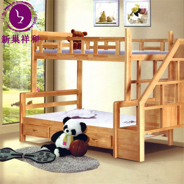 实木儿童床上下床高低床子母床2层上下铺双层床橡木两层床1.2/1.5