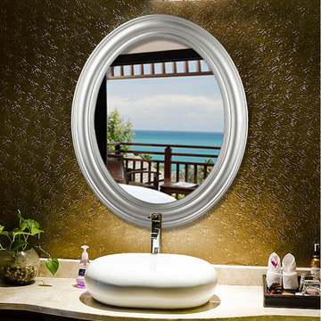 菲尔欧式酒店卫浴镜子美发卧室梳妆台悬挂家居装饰椭圆形简约现代