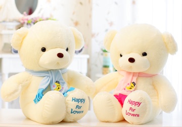可爱情侣围巾小熊毛绒玩具公仔泰迪熊抱抱熊婚庆情人节生日礼物