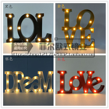 菲尔厂家直销LED字母灯创意连体英文灯节日婚庆浪漫装饰个性壁灯