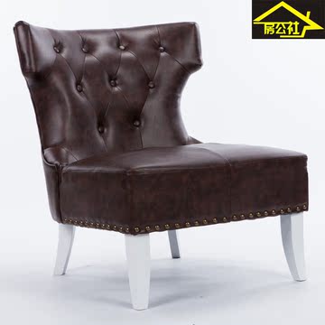 现代简约美式乡村沙发单人布艺椅子时尚创意个性小户型沙发椅
