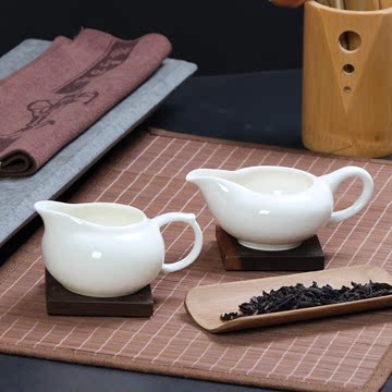 德化白玉瓷公道杯茶海陶瓷功夫茶具茶海普洱茶纯白茶海平分杯特价