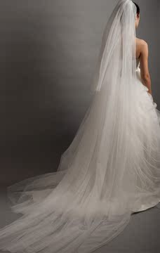 新娘头纱超长拖尾头纱纱裸 韩式简约双层3米软纱5米10米婚纱头