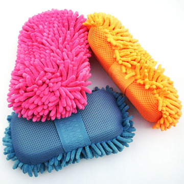 雪尼尔绒珊瑚虫洗车手套高档洗车海绵巾防止划痕清洁除尘超细纤维