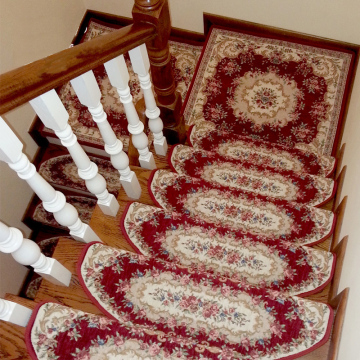 欧式楼梯地毯免胶自粘踏步垫自吸防滑家用实木楼梯垫脚踏垫定制