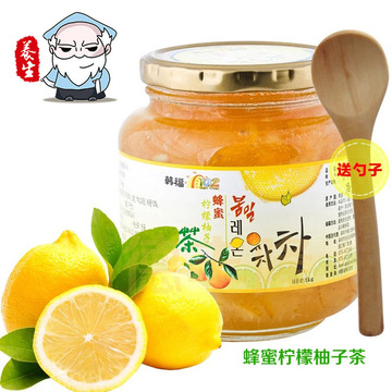 韩国原装进口冲饮蜂蜜柠檬柚子茶1000g 健康维C茶柚子柠檬真果肉