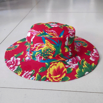 遮阳帽太阳防晒帽紫外线民族风东北大花帽可折叠户外沙滩帽