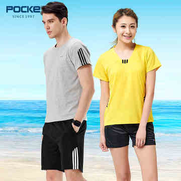 夏季短袖T恤男女套装宽松大码纯色运动半袖青年情侣跑步篮球服