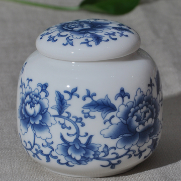茶叶罐陶瓷 密封储存罐 青花瓷罐 陶瓷茶叶罐 茶叶盒包装 存茶罐