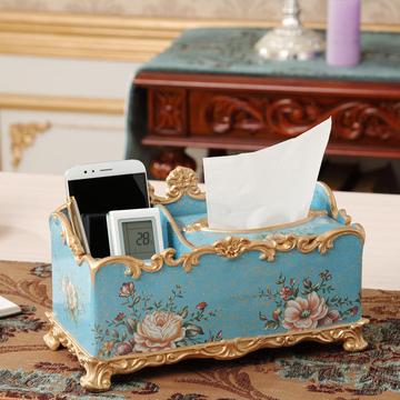 高档欧式纸巾盒摆件家居客厅多功能抽纸盒创意收纳盒桌面装饰品