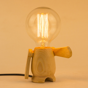 可以DIY的台灯 趣味萌物台灯  原创手工艺品 木质手工台灯