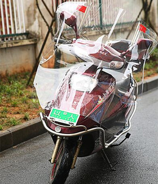 踏板摩托车挡雨罩电动车透明挡雨罩防水挡风被防风膜电瓶车前挡风