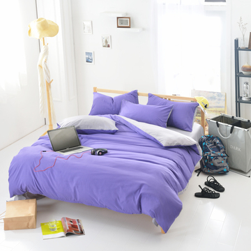 纯色四件套韩版被套床单床上用品三件套学生宿舍床笠单人床1.8m