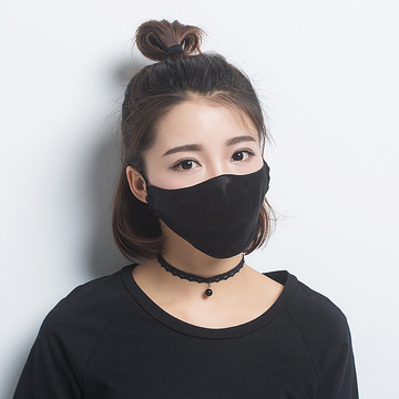 非尚 韩版时尚个性口罩黑色夏季薄款真丝口罩女遮阳防晒面罩透气