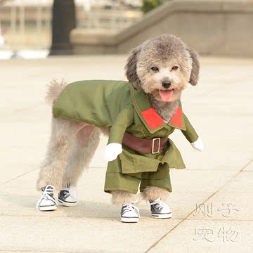 狗狗衣服变身装直立2脚裤超人斗篷装宠物泰迪小型犬变身装红卫兵