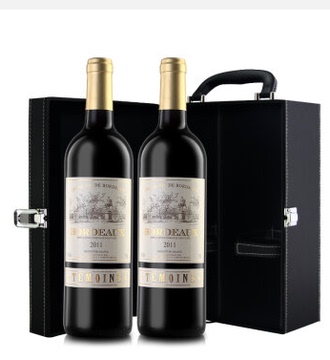 法国原瓶进口特慕波尔多AOP/AOC级干红葡萄酒双支礼盒装750ml*2