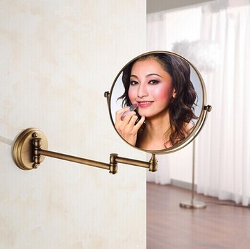 欧式美容镜 化妆镜 精铜双面镜 可放大美容镜 壁挂