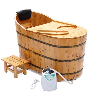 高级橡木浴桶熏蒸木桶泡澡木桶成人实木洗澡沐浴盆泡澡桶