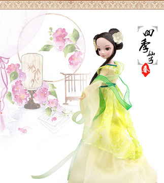 正品中国神话四季仙子古装可儿娃娃春季仙子关节体玩具娃娃1123