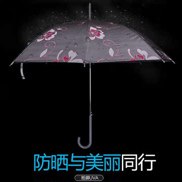 长柄遮阳伞防紫外线 创意花纹8骨雨伞女防晒加固轻巧户外太阳伞