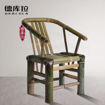 太师椅竹椅子靠背椅竹制餐椅复古中式传统手工带扶手椅子实木圈椅