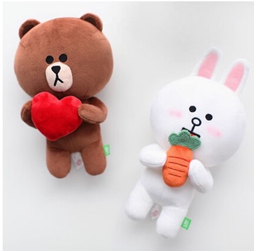 包邮韩国正版Line Friends 连我玩偶可妮兔布朗熊玩偶公仔玩具