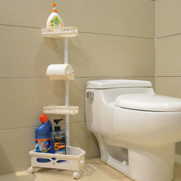 浴室厕所多功能墙角置物架卫生间落地移动收纳架马桶多层转角架