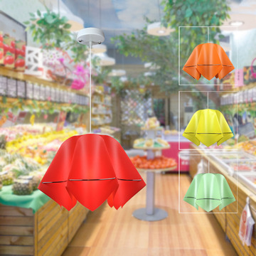 创意生鲜超市水果店熟食店吊灯个性PVC八角灯罩幼儿房间水果吊灯