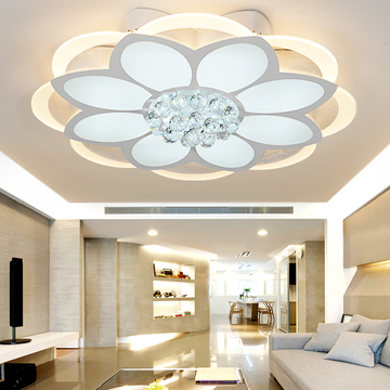 超薄LED吸顶灯 客厅灯 卧室灯 创意个性灯具简约现代水晶吸顶灯
