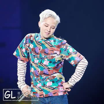 BIGBANG权志龙GD 见面会 演唱会同款彩色帆船衬衫短袖男 女衬衣潮