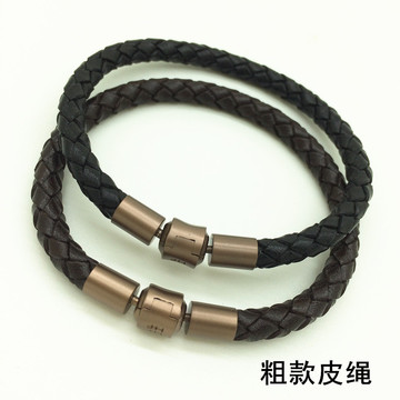 包邮粗款皮绳手链适用于周生生XL系列转运珠等大孔径饰品真皮手绳