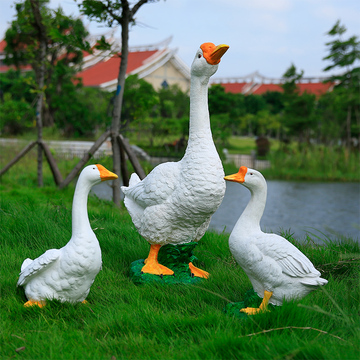 仿真动物大白鹅摆件花园庭院水池塘户外装饰品园林景观雕塑工艺品