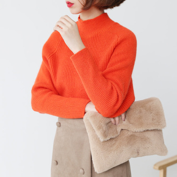 2016冬季新款韩版女式保暖毛衣圆领时尚蝙蝠袖宽松针织衫女毛衫