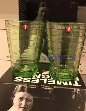 芬兰 Iittala Aino Aalto 水晶涟渏 玻璃杯 对杯0.33l