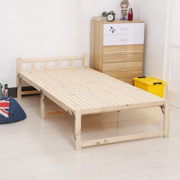 折叠床实木单人床简易带护栏儿童床170宽70松木床小孩子午睡床