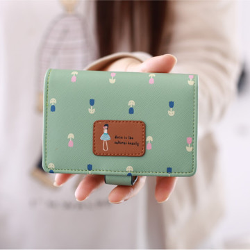 小清新卡包女2016韩版多卡位甜美印花女生银行卡夹卡套迷你名片包