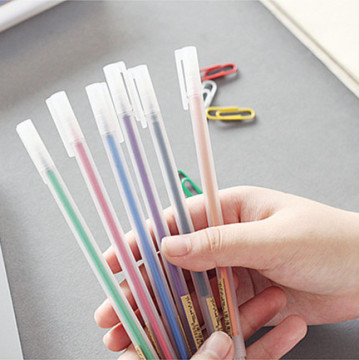 韩国无印磨砂彩色中性笔 简约良品考试用品 学生绘画涂鸦彩笔文具