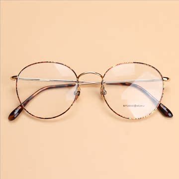 新款超轻细镍合金复古圆形文艺眼镜框 可配近视镜框架男女5220