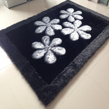 加密超柔三维立体超细丝图案地毯客厅卧室地毯阳台地垫简约现代花