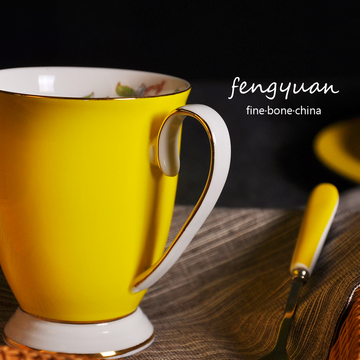 花季 出口陶瓷杯 正品高骨瓷皇室杯 欧式创意马克杯水杯子 咖啡杯