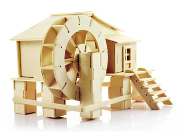 3D立体拼图 水磨小屋木质模型  超酷益智亲子玩具特价可入色