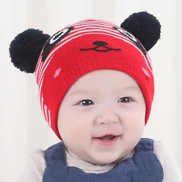 新生儿帽子0-3-6-12个月保暖针织毛线婴儿帽男女童宝宝保暖帽秋冬